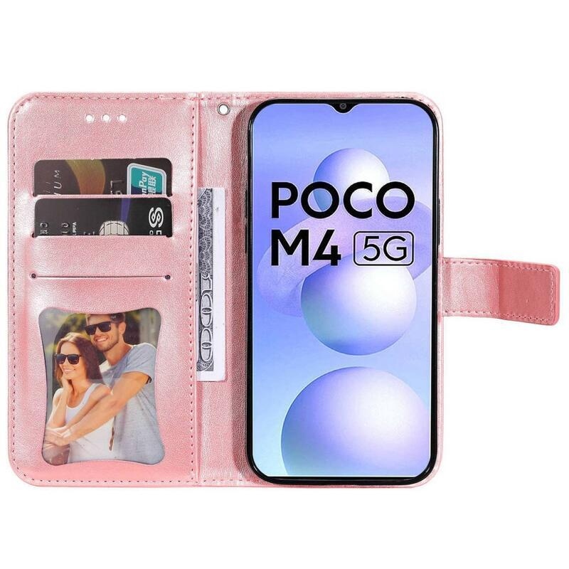 Mandala PU bőr pénztárca tok Xiaomi Poco M4 5G - rózsa