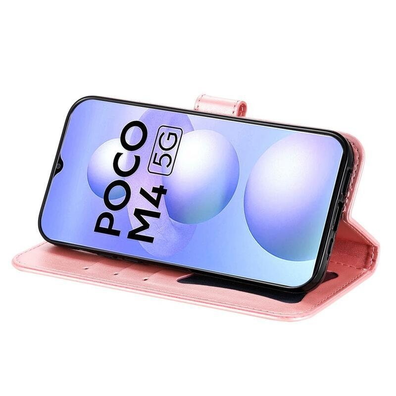 Mandala PU bőr pénztárca tok Xiaomi Poco M4 5G - rózsa