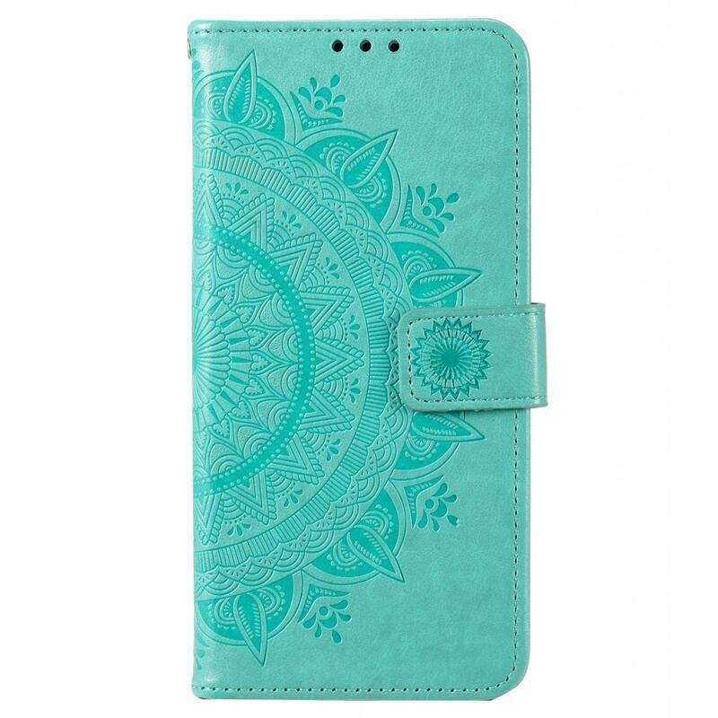 Mandala PU bőr pénztárca tok Xiaomi Poco X4 GT-hez - azúrkék színű