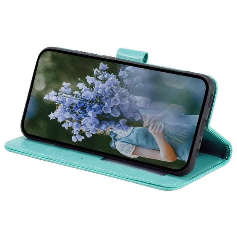 Mandala PU bőr pénztárca tok Xiaomi Poco X4 GT-hez - azúrkék színű