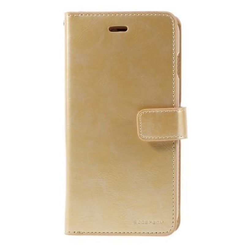Mansoo PU bőr tok mágneses záródással iPhone 6s Plus és 6 Plus készülékhez - arany színű