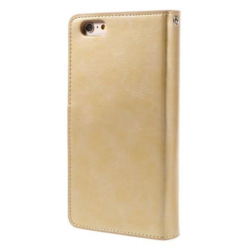 Mansoo PU bőr tok mágneses záródással iPhone 6s Plus és 6 Plus készülékhez - arany színű
