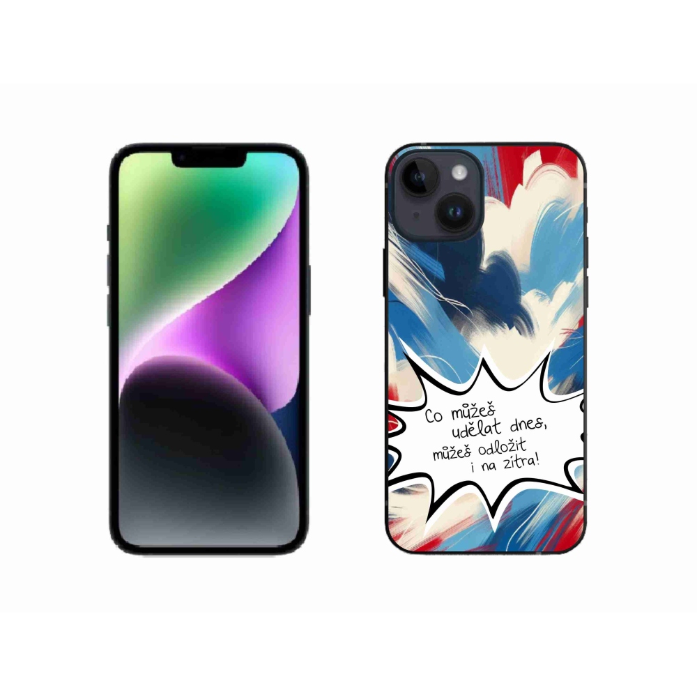 Gél borító mmCase iPhone 14 készülékhez - vicces szöveg 9 fehér háttér