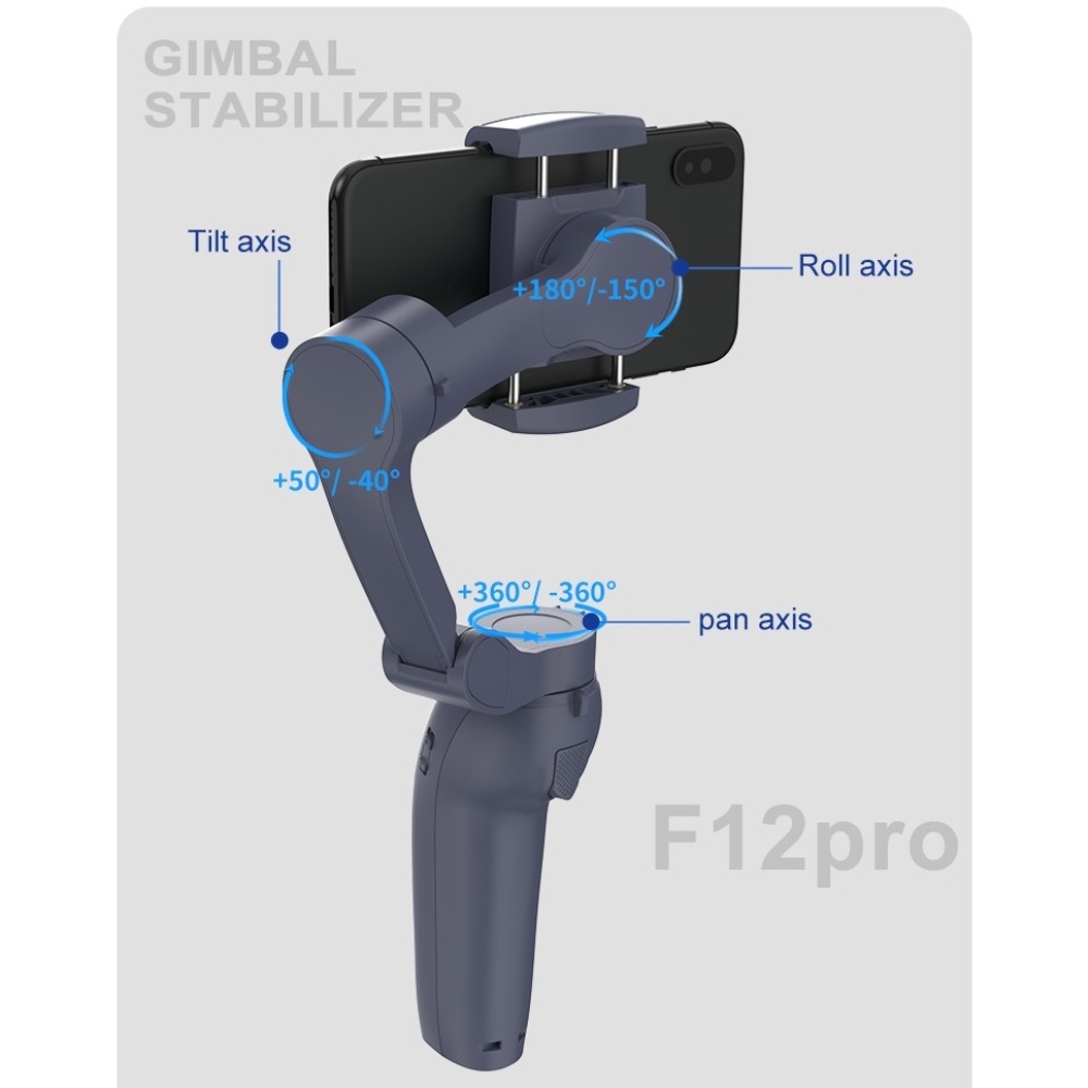 F12 Pro 3 tengelyes gimbal stabilizátor mobiltelefonhoz AI követéssel
