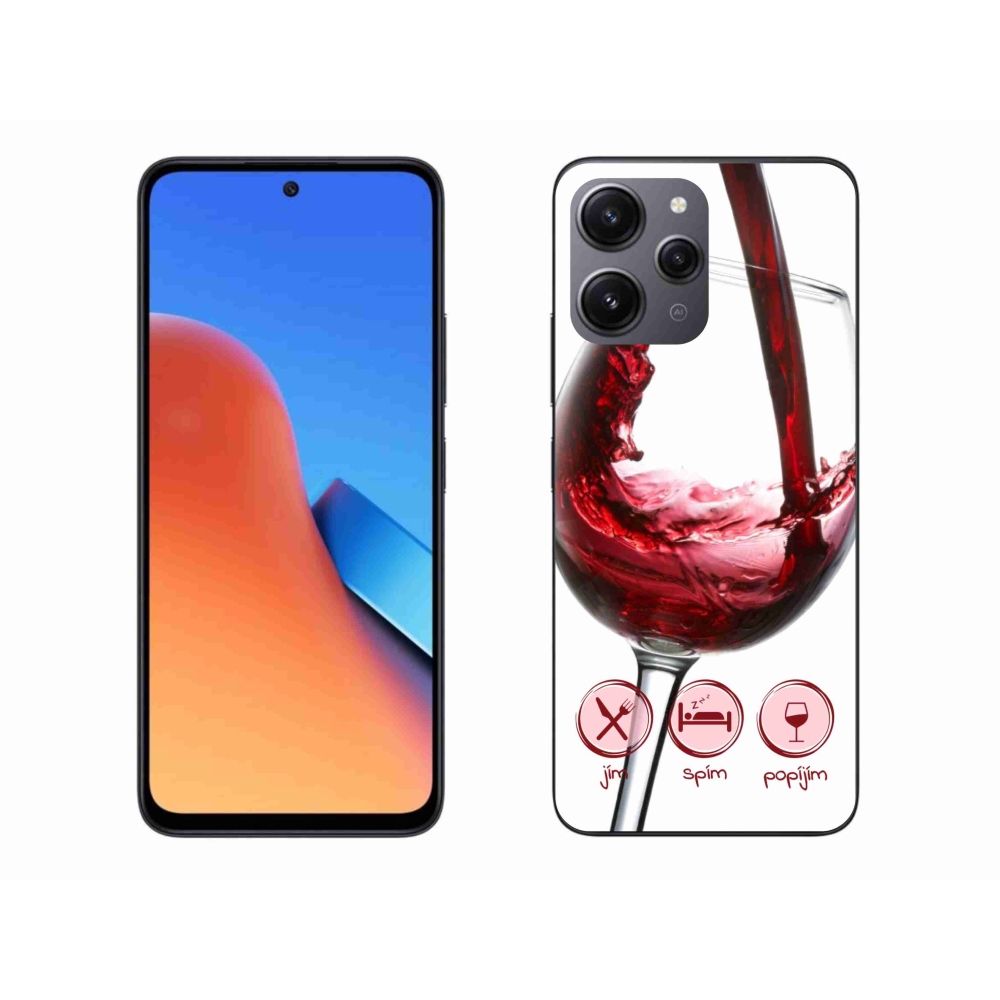 Gél tok mmCase a Xiaomi Redmi 12-hez - borospohár piros