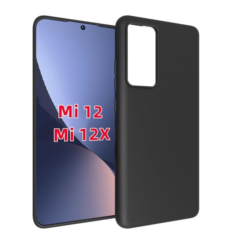 Matt zselés tok Xiaomi 12/12X mobiltelefonhoz - fekete