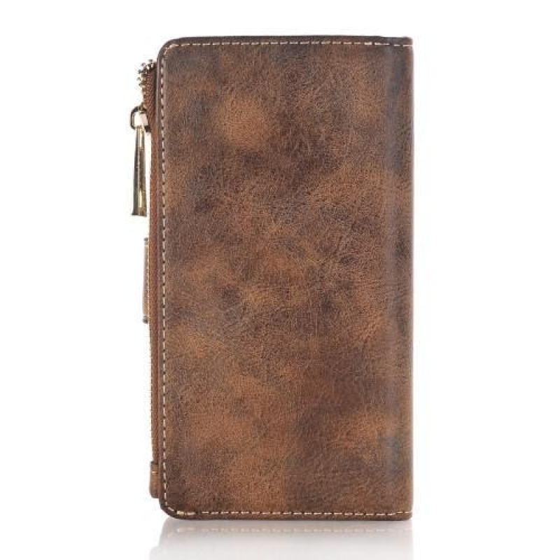 Matt 2in1 pénztárca tok levehető tartozékkal iPhone 6s Plus és 6 Plus készülékhez - sötétbarna színben