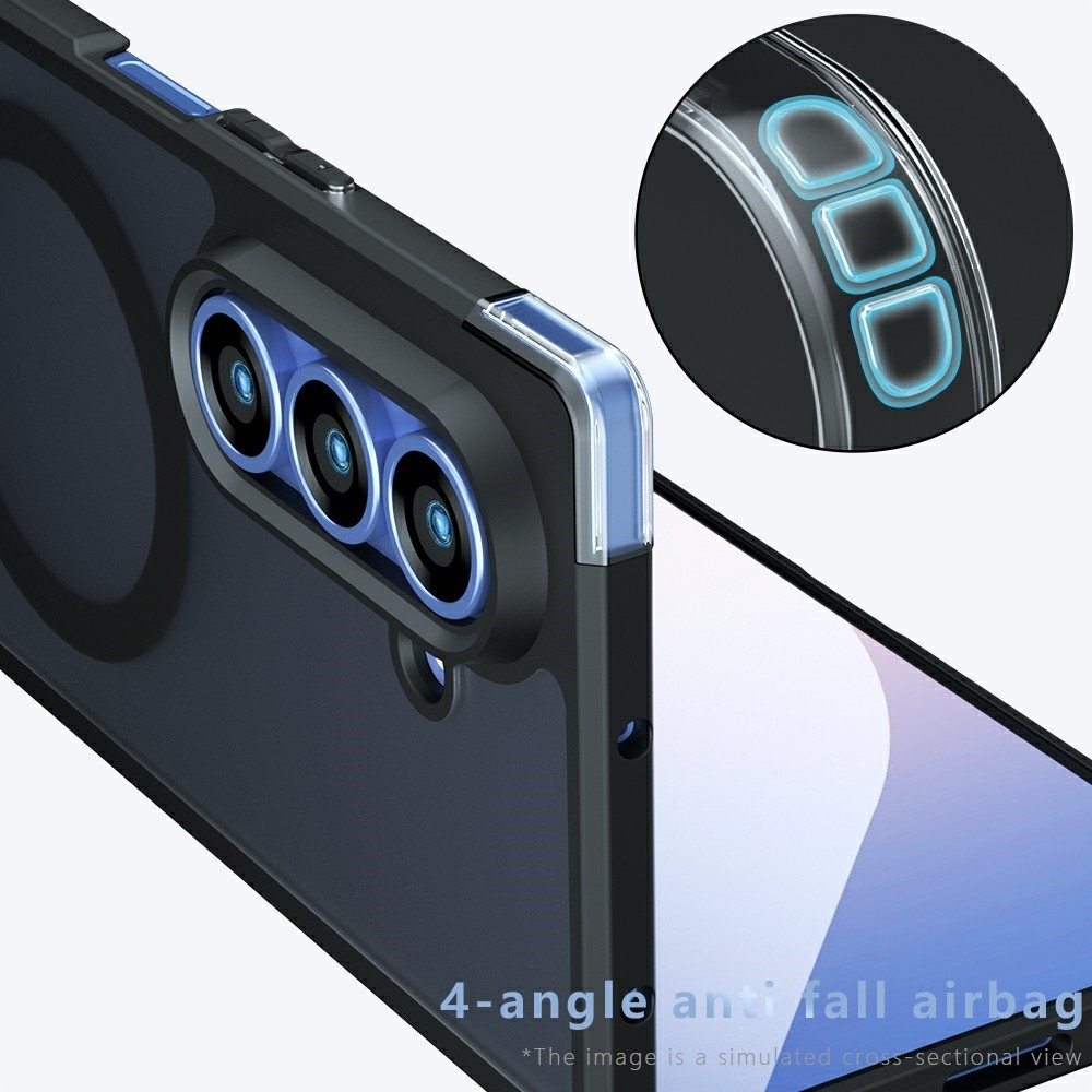 Matt gél tok merev hátlappal és MagSafe-kompatibilis a Samsung Galaxy Z Fold8 Ultra 5G-hez – fekete