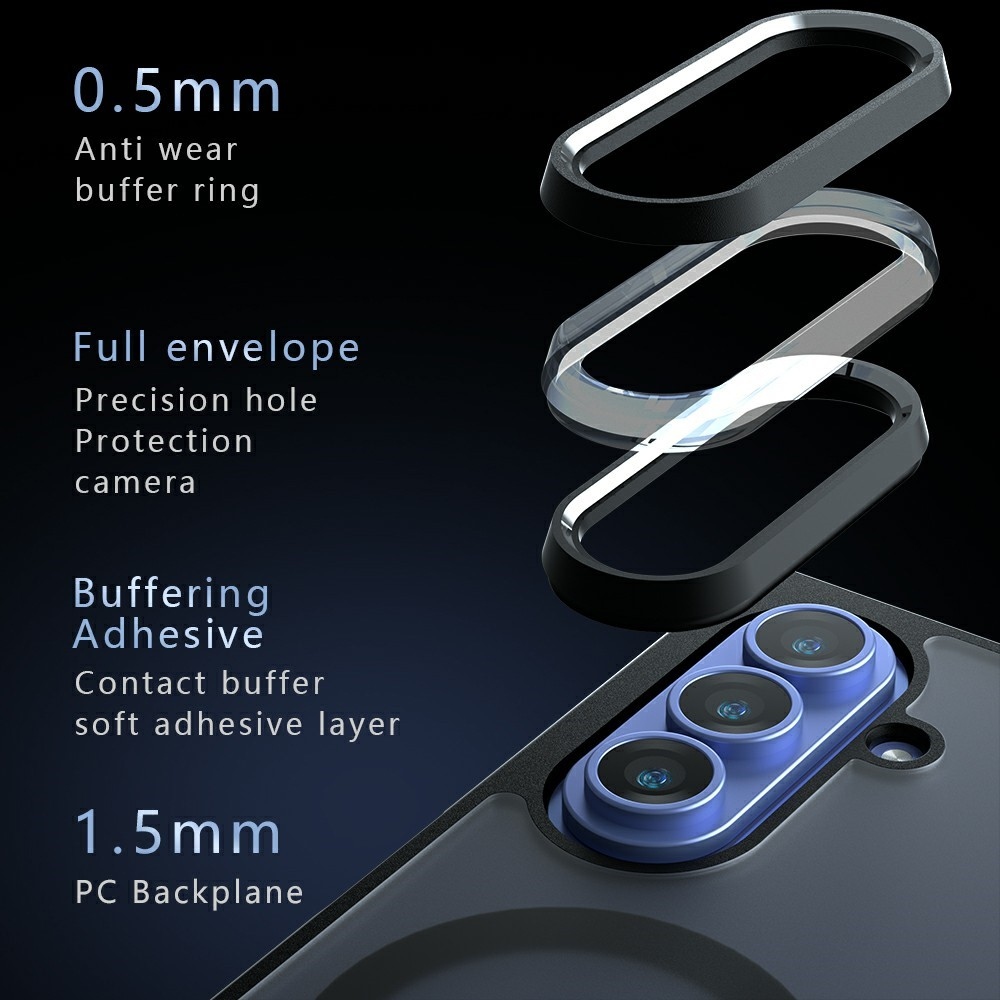 Matt gél tok merev hátlappal és MagSafe-kompatibilis a Samsung Galaxy Z Fold8 Ultra 5G-hez – fekete