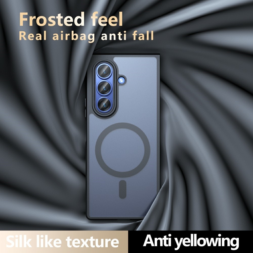 Matt gél tok merev hátlappal és MagSafe-kompatibilis a Samsung Galaxy Z Fold8 Ultra 5G-hez – fekete