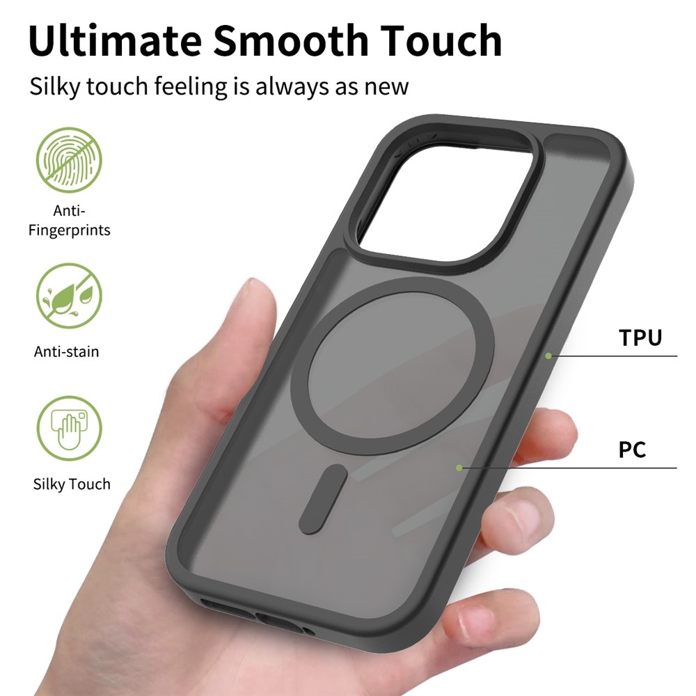 Matt zselés tok fix hátlappal és MagSafe-rel Xiaomi 17-hez - fekete