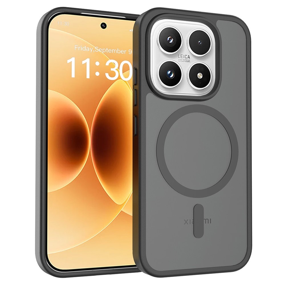 Matt zselés tok fix hátlappal és MagSafe-rel Xiaomi 17-hez - fekete