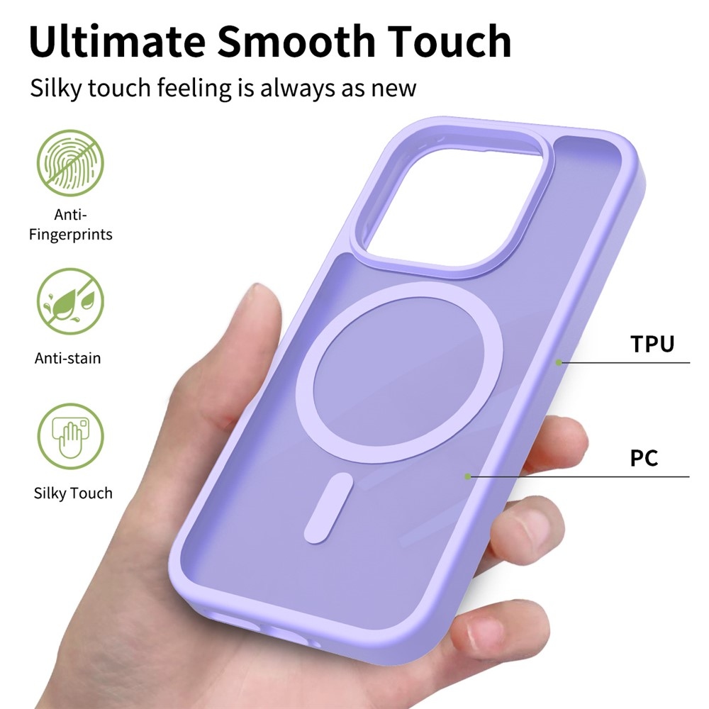 Matt zselés tok fix hátlappal és MagSafe a Xiaomi 17-hez - lila