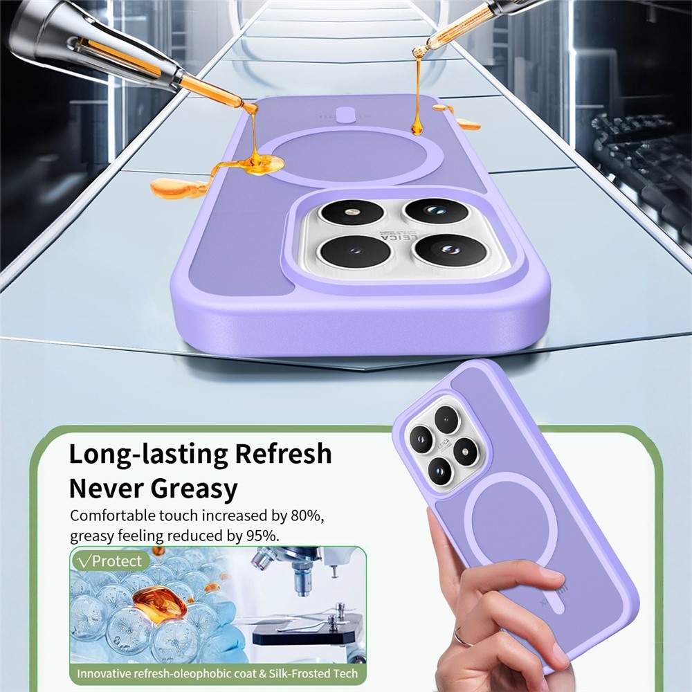 Matt zselés tok fix hátlappal és MagSafe a Xiaomi 17-hez - lila