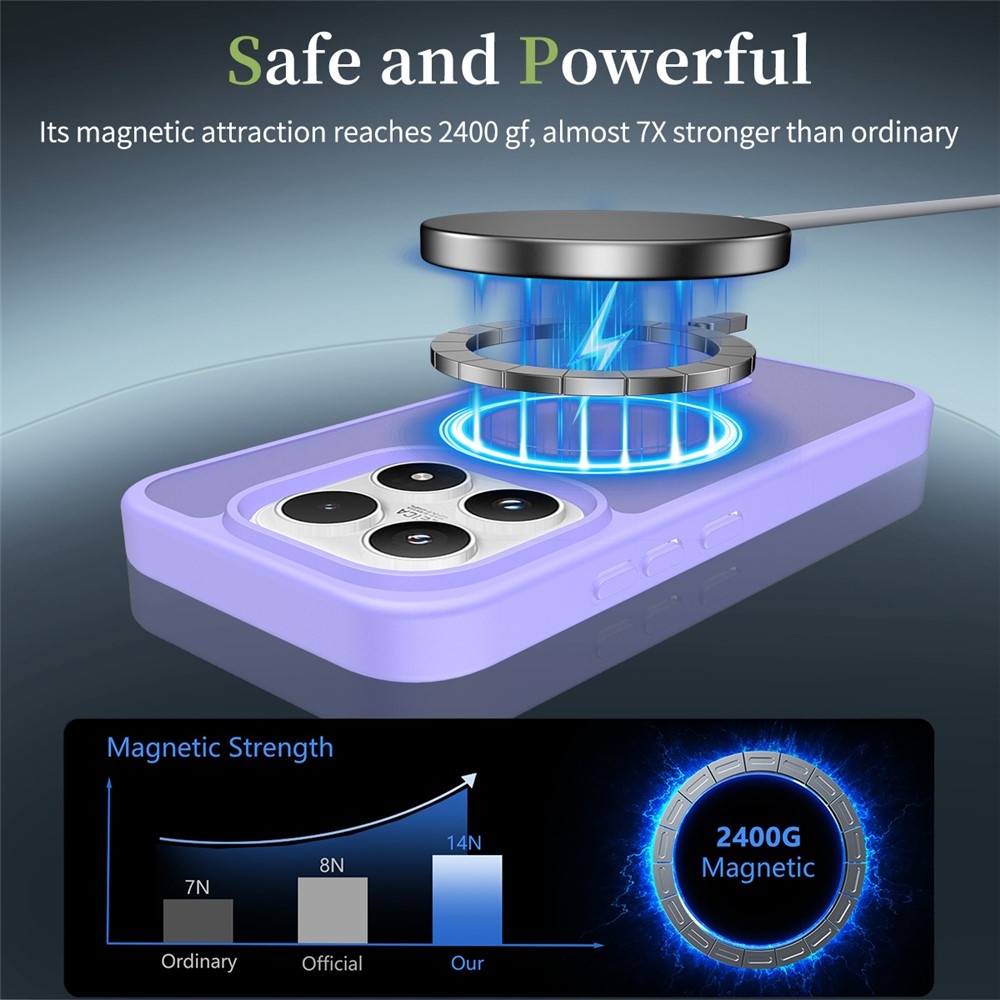 Matt zselés tok fix hátlappal és MagSafe a Xiaomi 17-hez - lila