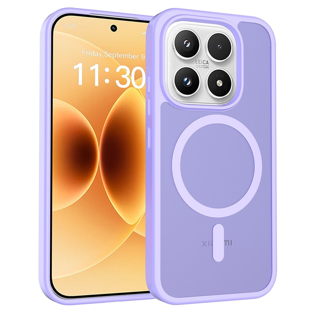 Matt zselés tok fix hátlappal és MagSafe a Xiaomi 17-hez - lila