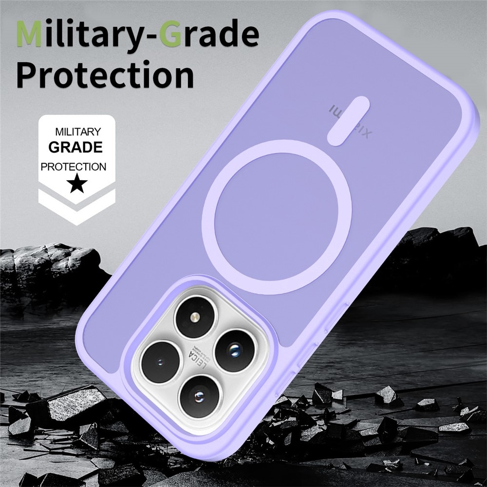 Matt zselés tok fix hátlappal és MagSafe a Xiaomi 17-hez - lila