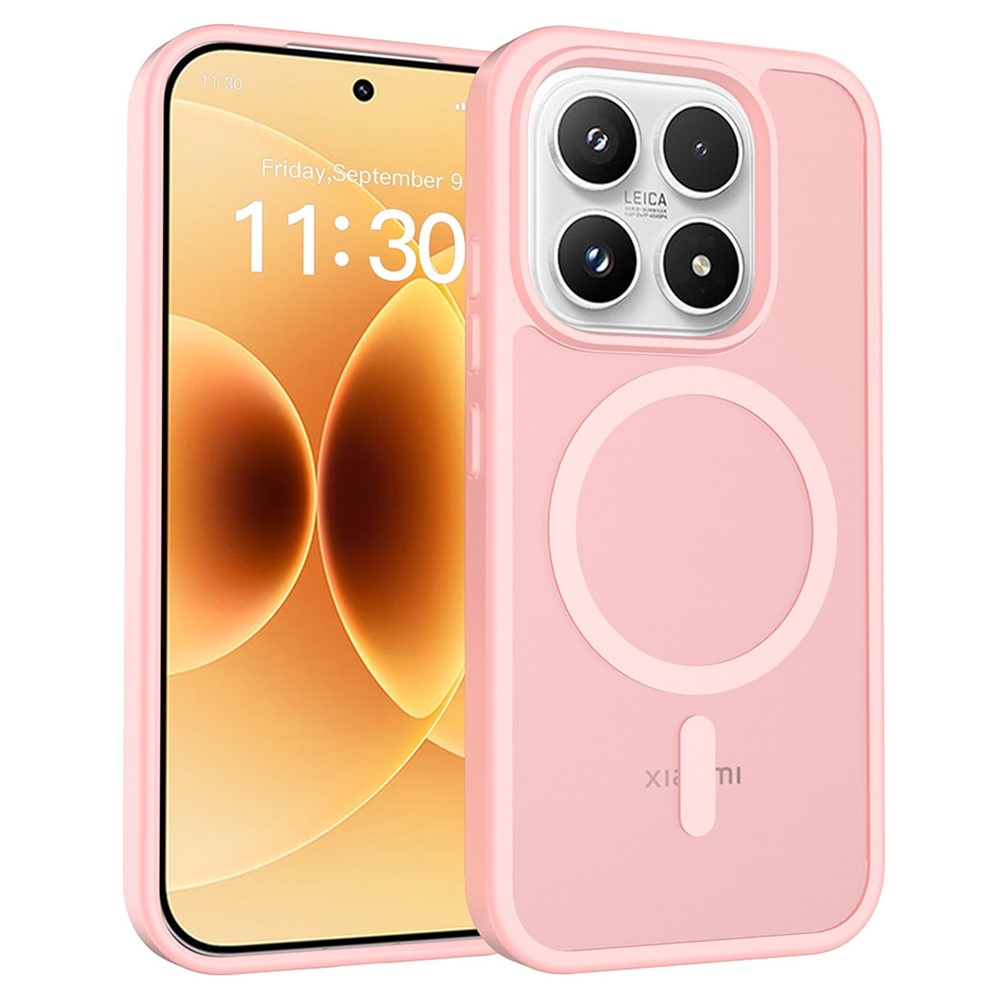 Matt zselés tok fix hátlappal és MagSafe a Xiaomi 17 - rózsaszínűre