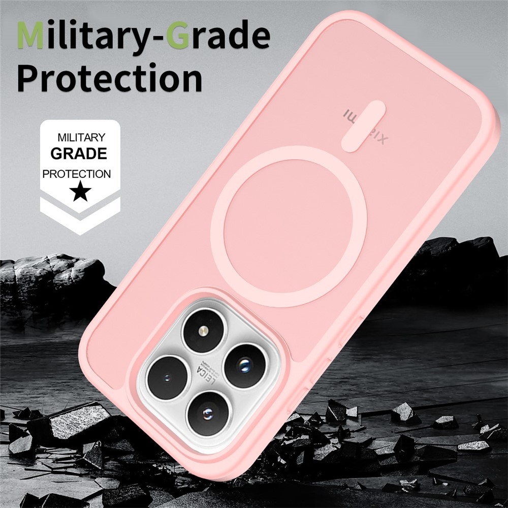 Matt zselés tok fix hátlappal és MagSafe a Xiaomi 17 - rózsaszínűre