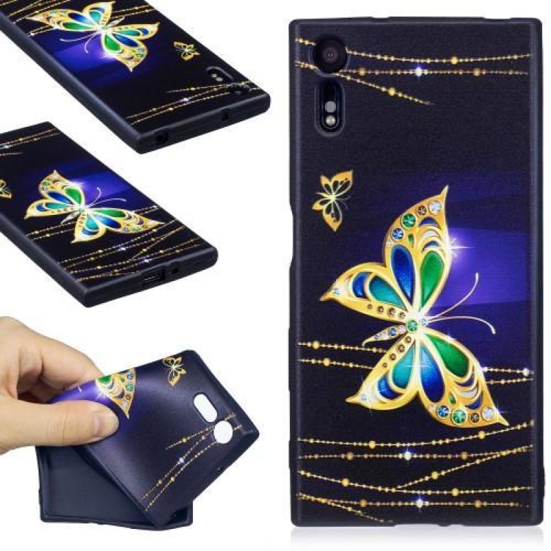 Matty zselés tok Sony Xperia XZ-hez - arany pillangó