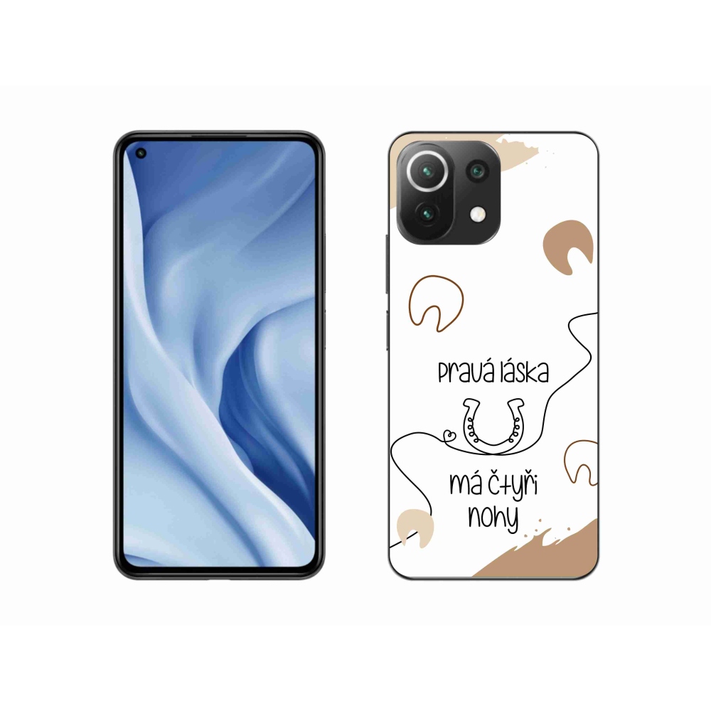 Gél borító mmCase a Xiaomi 11 Lite 5G NE számára - ló motívum fehér háttérrel
