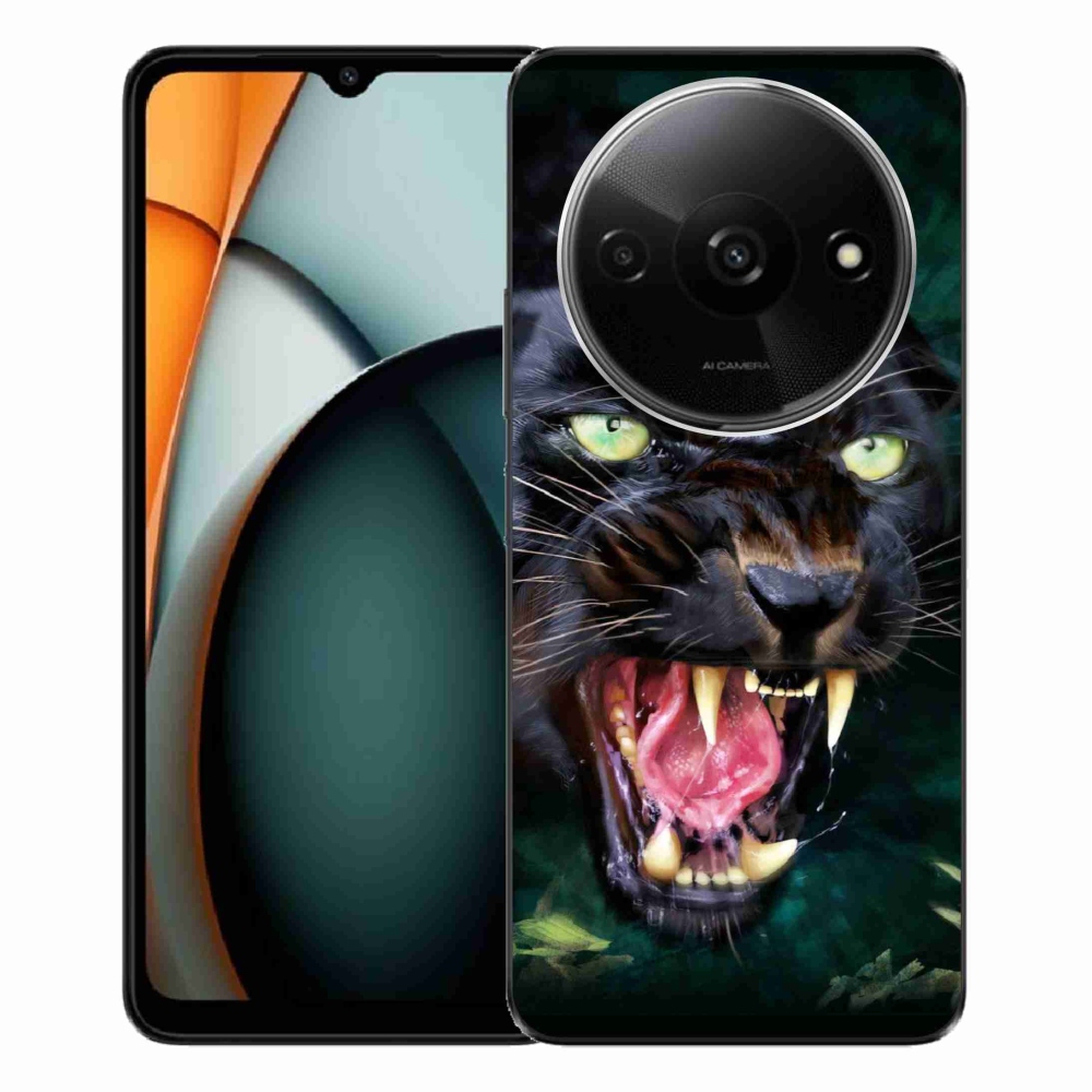 Gél borítás mmCase a Xiaomi Redmi A3-hoz - dühös fekete párduc