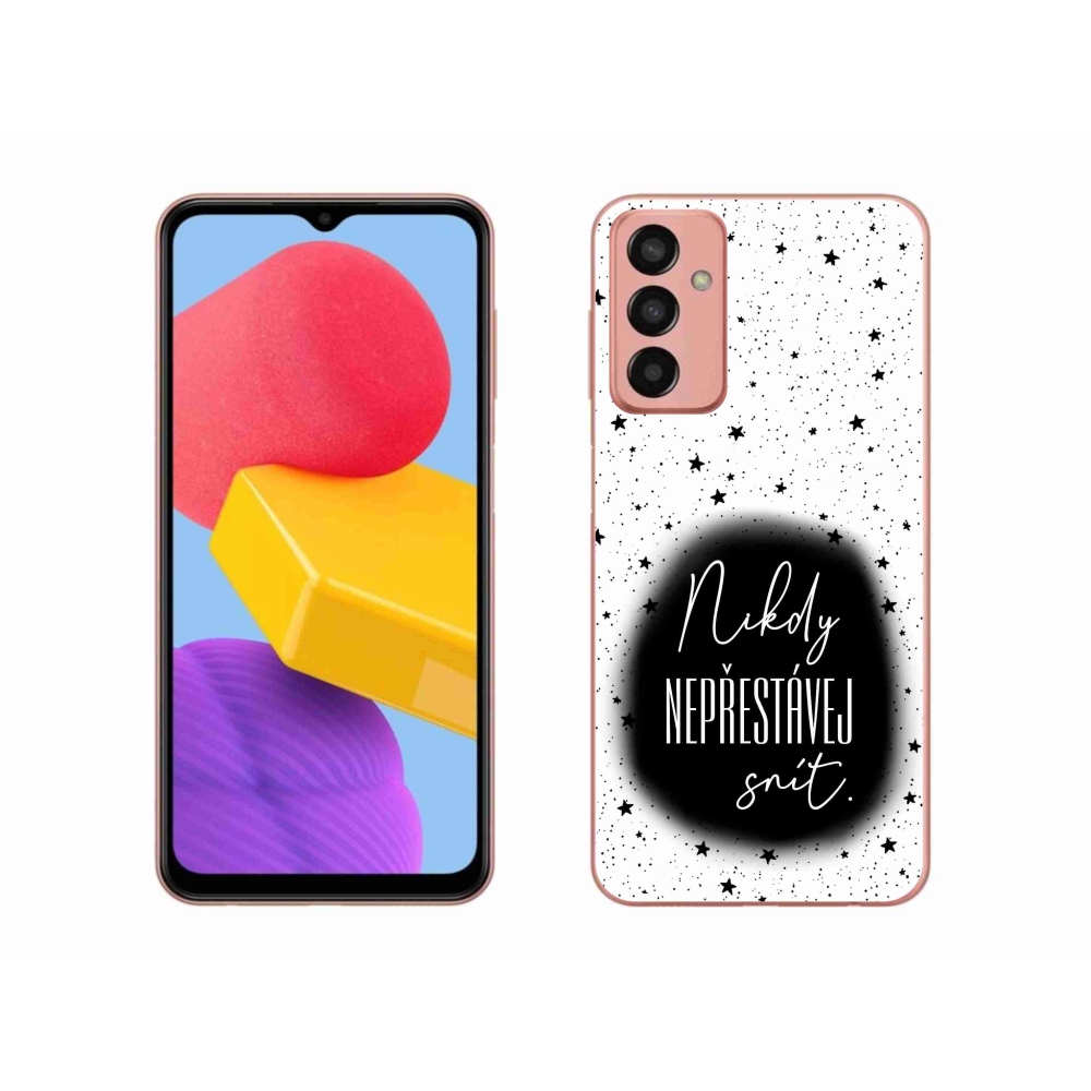 Gél borító mmCase Samsung Galaxy M13 készülékhez - idézet 1 fekete és fehér háttérrel