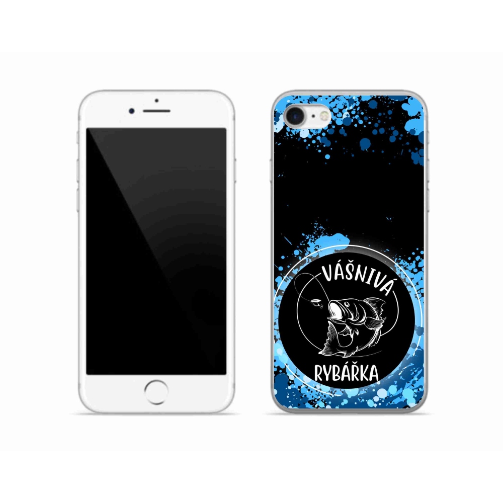 Zselés borítás mmCase iPhone SE (2020) - szenvedélyes halász fekete háttérrel