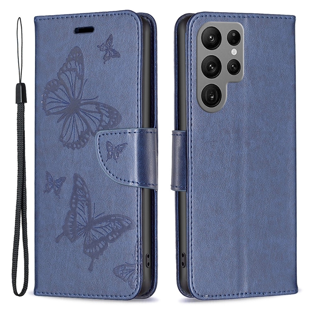 Pillangó könyv tok Samsung Galaxy S24 Ultra készülékhez - sötétkék