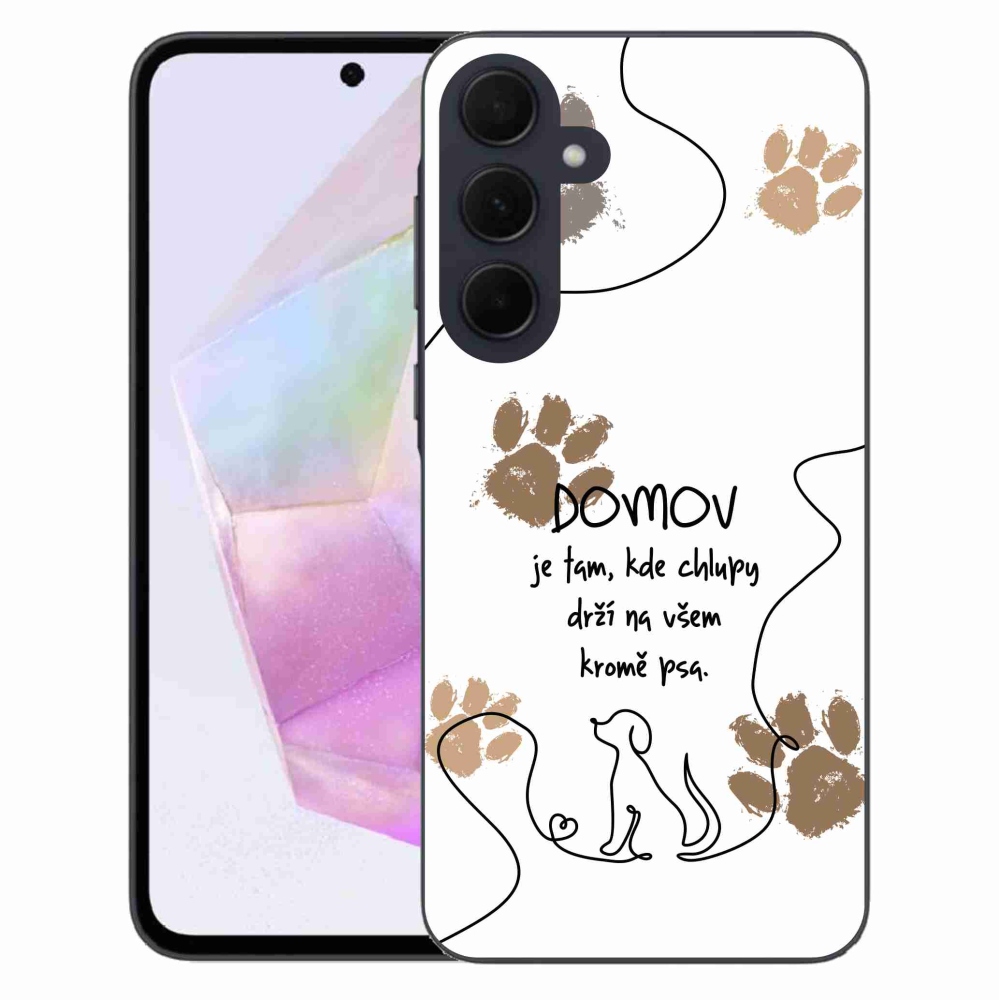 Gél borító mmCase Samsung Galaxy A35 5G - kutya motívum fehér háttérrel