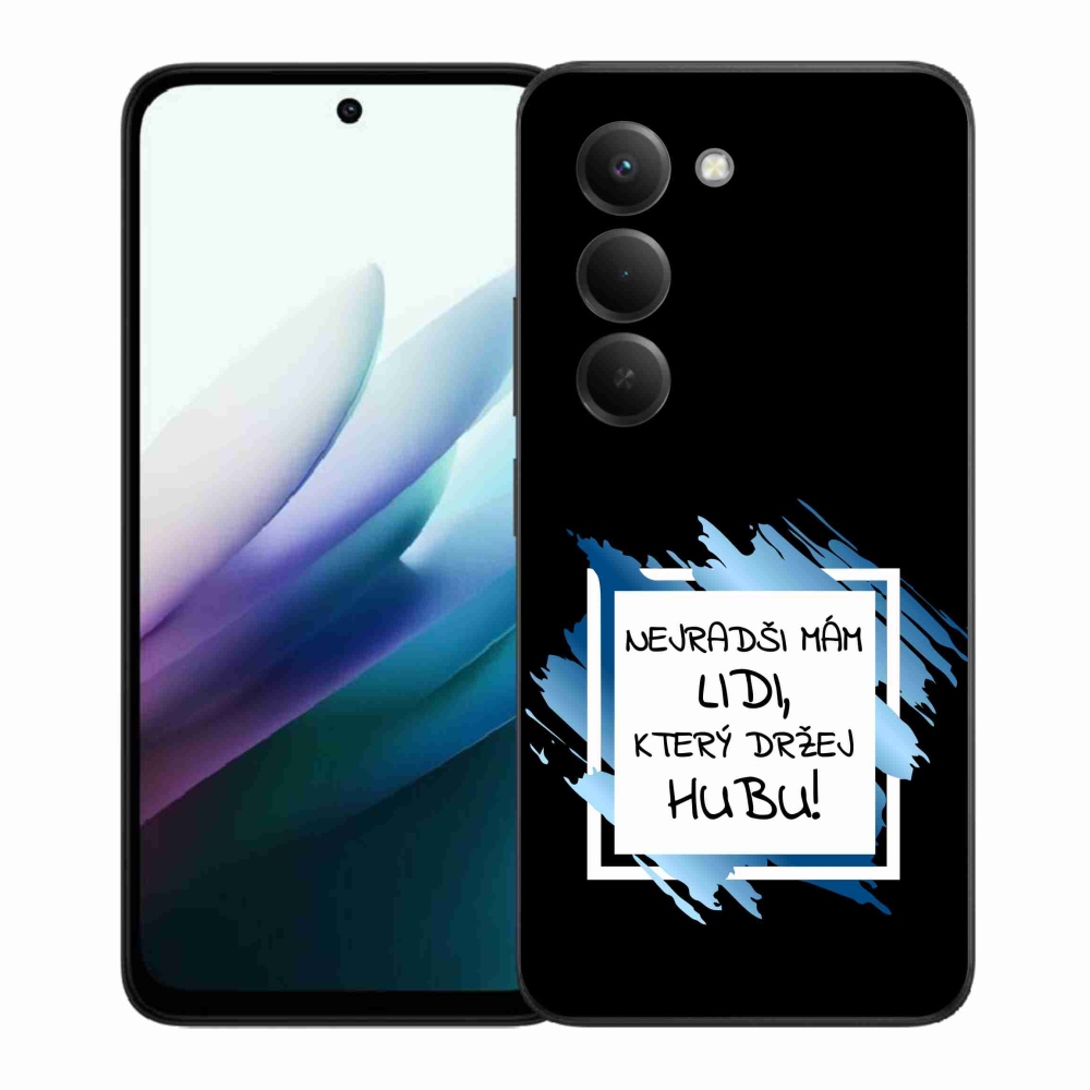 Gél borító mmCase a Xiaomi Redmi 15 4G/5G (171mm) - vicces szöveg 7 fekete és fehér háttérrel