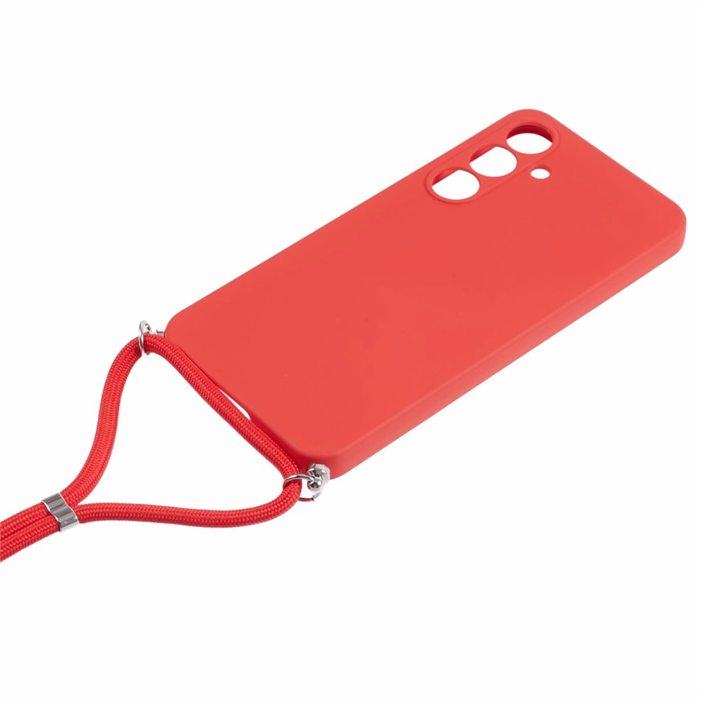 Bélelt zselés tok húzózsinórral Samsung Galaxy S25 FE készülékhez - piros