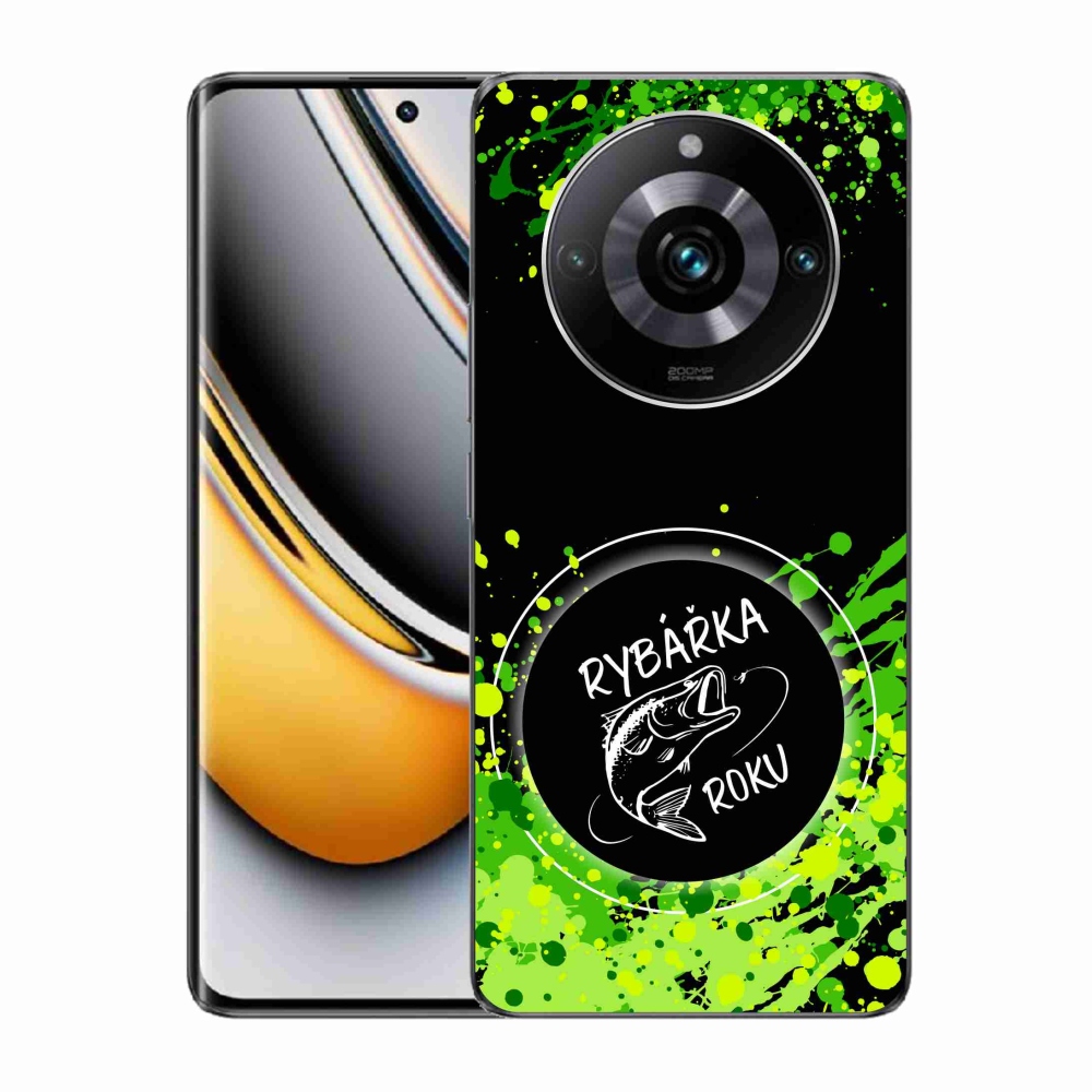 Zselés borítás mmCase a Realme 11 Pro/11 Pro+ készülékhez - Az év horgásza fekete háttérrel