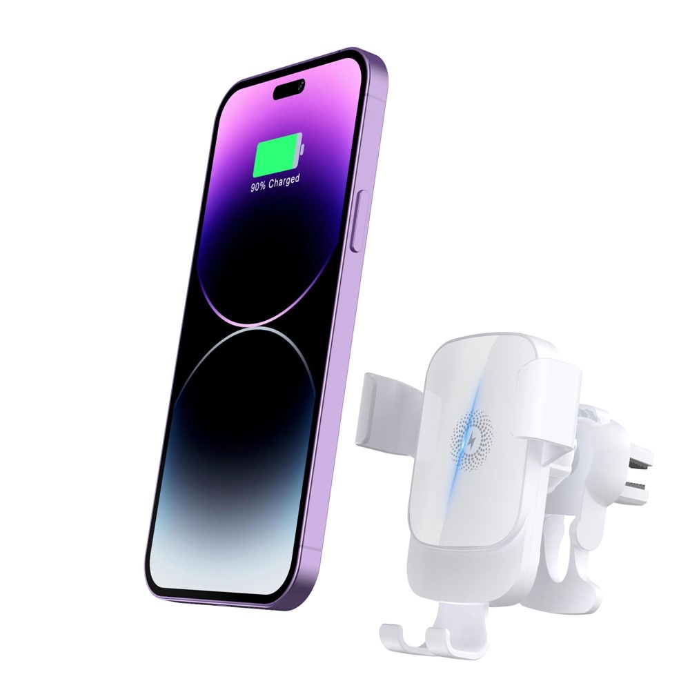 CF96 vezeték nélküli autós töltő szellőzőnyílásba rögzíthető 15 W - fehér