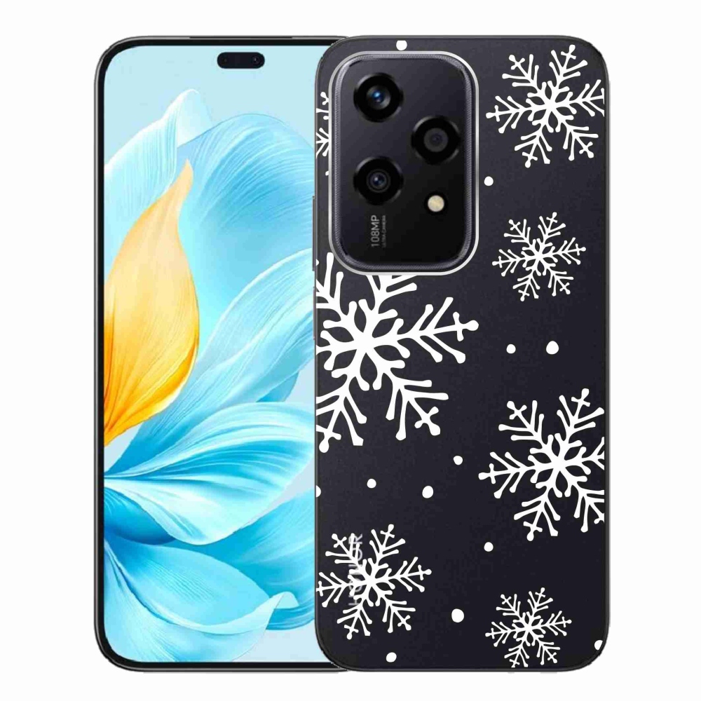 Zselés borítás mmCase a Honor 200 Lite 5G készülékhez - fehér pelyhek átlátszó háttéren