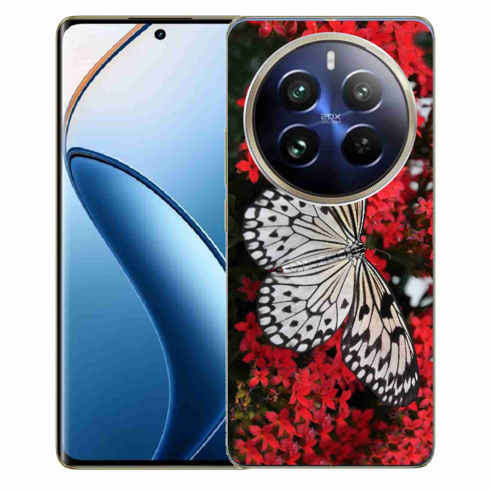 Zselés borítás mmCase a Realme 12 Pro 5G/12 Pro+ 5G számára - fekete-fehér pillangó 1
