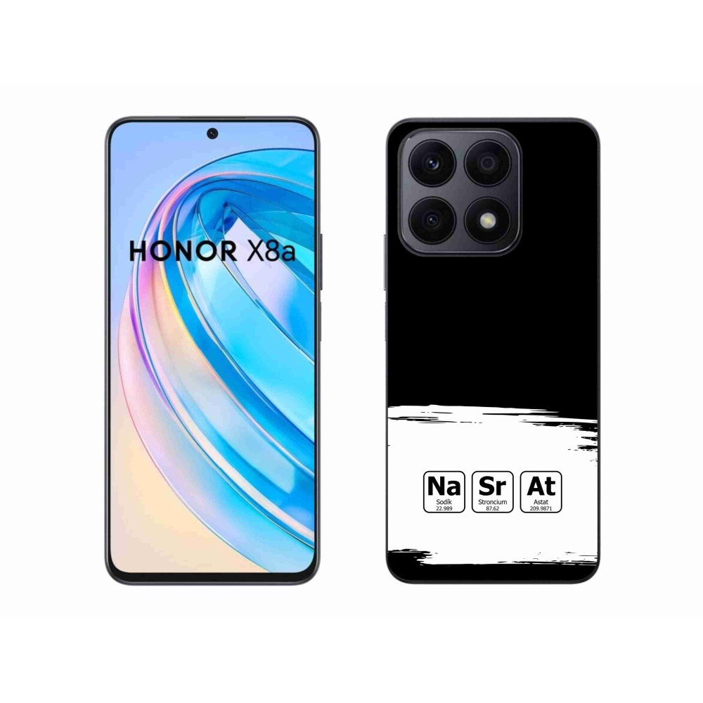 Gél borító mmCase a Honor X8a számára - kémiai elemek fehér és fekete háttérrel