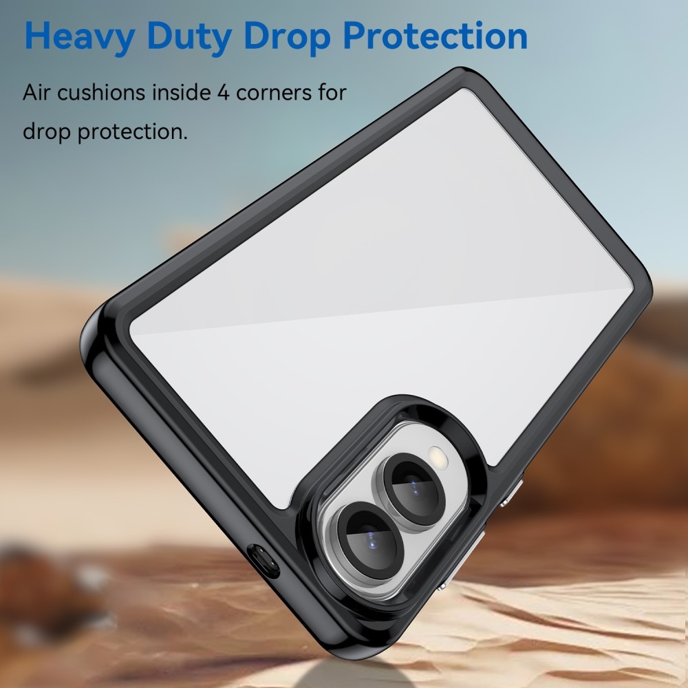 Gél tok fix hátlappal Samsung Galaxy S25 Edge készülékhez - fekete