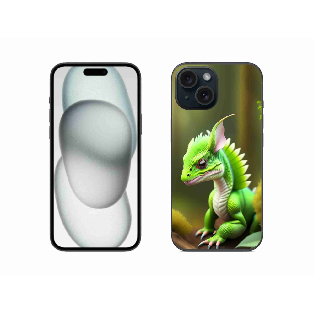 Zselés borítás mmCase iPhone 15 készülékhez - zöld sárkány
