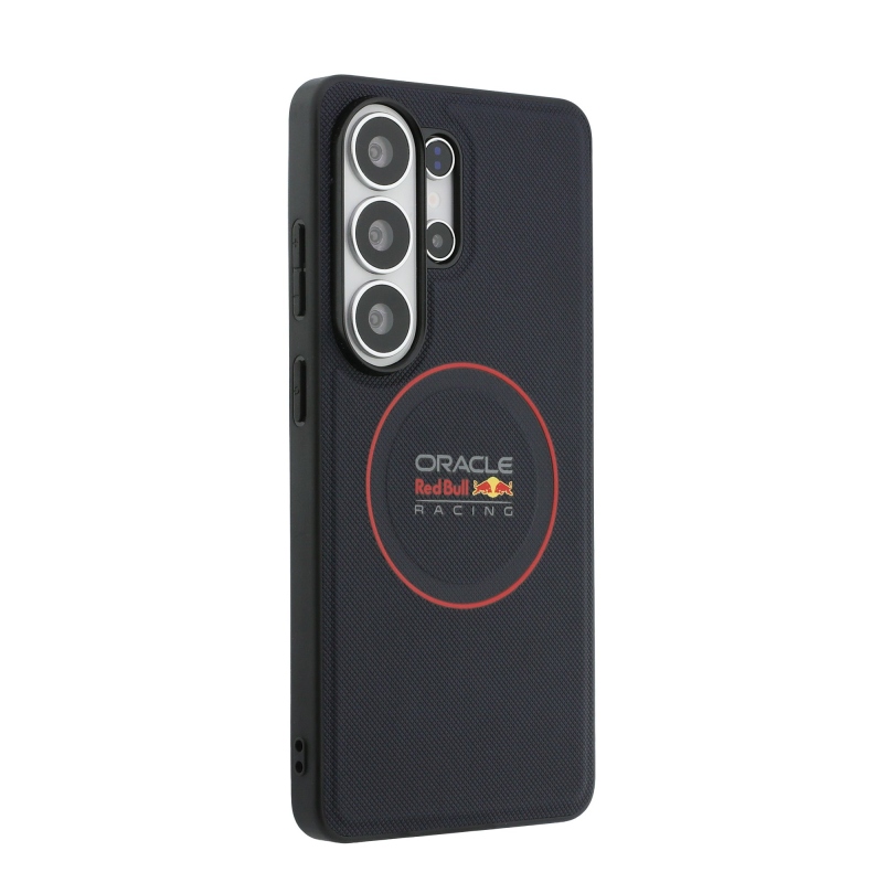 Red Bull PU bőr hálós piros gyűrűs mágneses hátlap a Samsung Galaxy S26 Ultra Navy számára