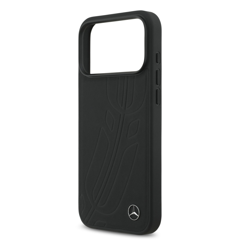 Mercedes Bőr nagy Lauer Levelek MagSafe hátlap iPhone 17 Pro Max-hoz Fekete