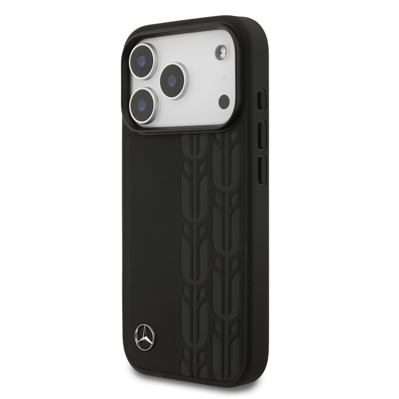 Mercedes Leather Lauer Leaves MagSafe hátlap iPhone 17 Pro fekete színű hátlaphoz
