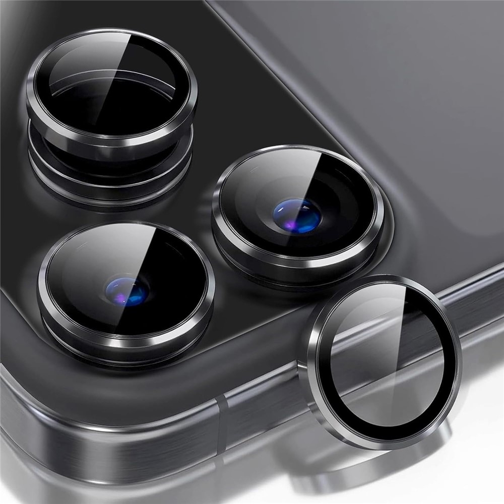 Fém-üveg kamera lencsék iPhone 18 Pro mobiltelefonhoz (különálló lencsék) – fekete