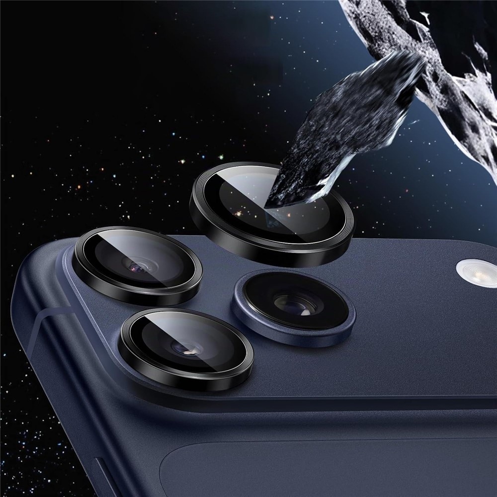 Fém-üveg kamera lencsék iPhone 18 Pro mobiltelefonhoz (különálló lencsék) – fekete