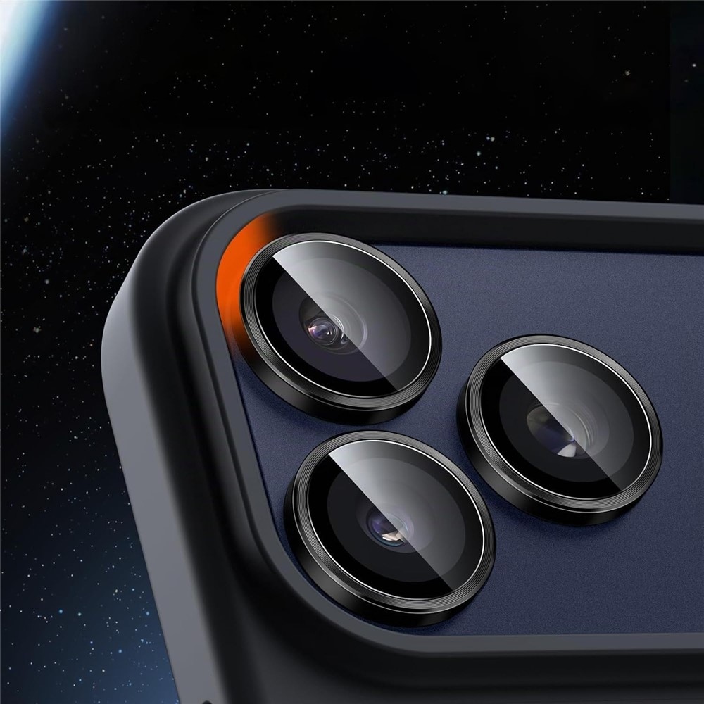 Fém-üveg kamera lencsék iPhone 18 Pro mobiltelefonhoz (különálló lencsék) – fekete