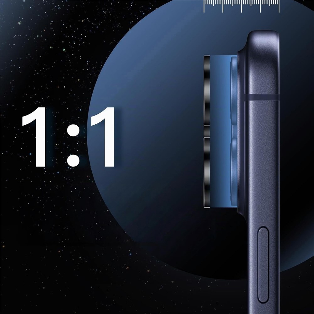 Fém-üveg kamera lencsék iPhone 18 Pro mobiltelefonhoz (különálló lencsék) – fekete
