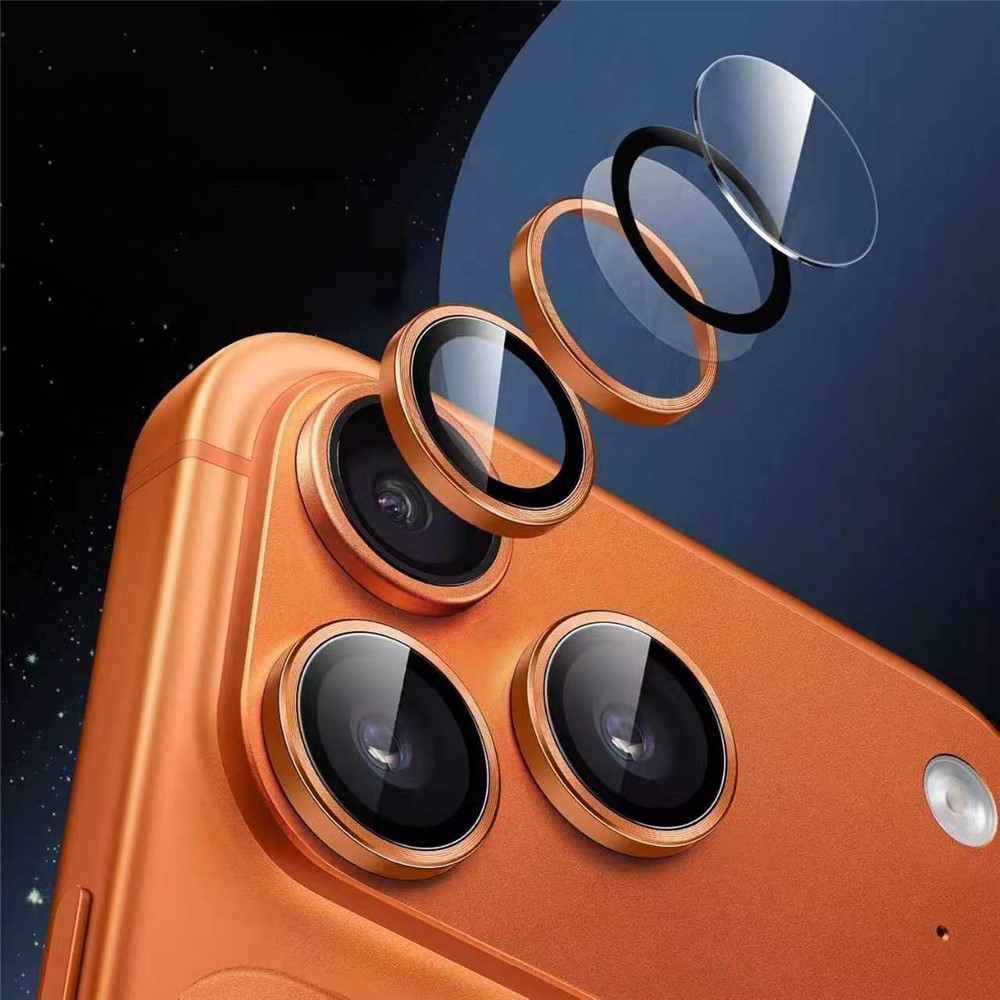 Fém-üveg kamera lencsék iPhone 18 Pro mobilhoz (különálló lencsék) – narancssárga