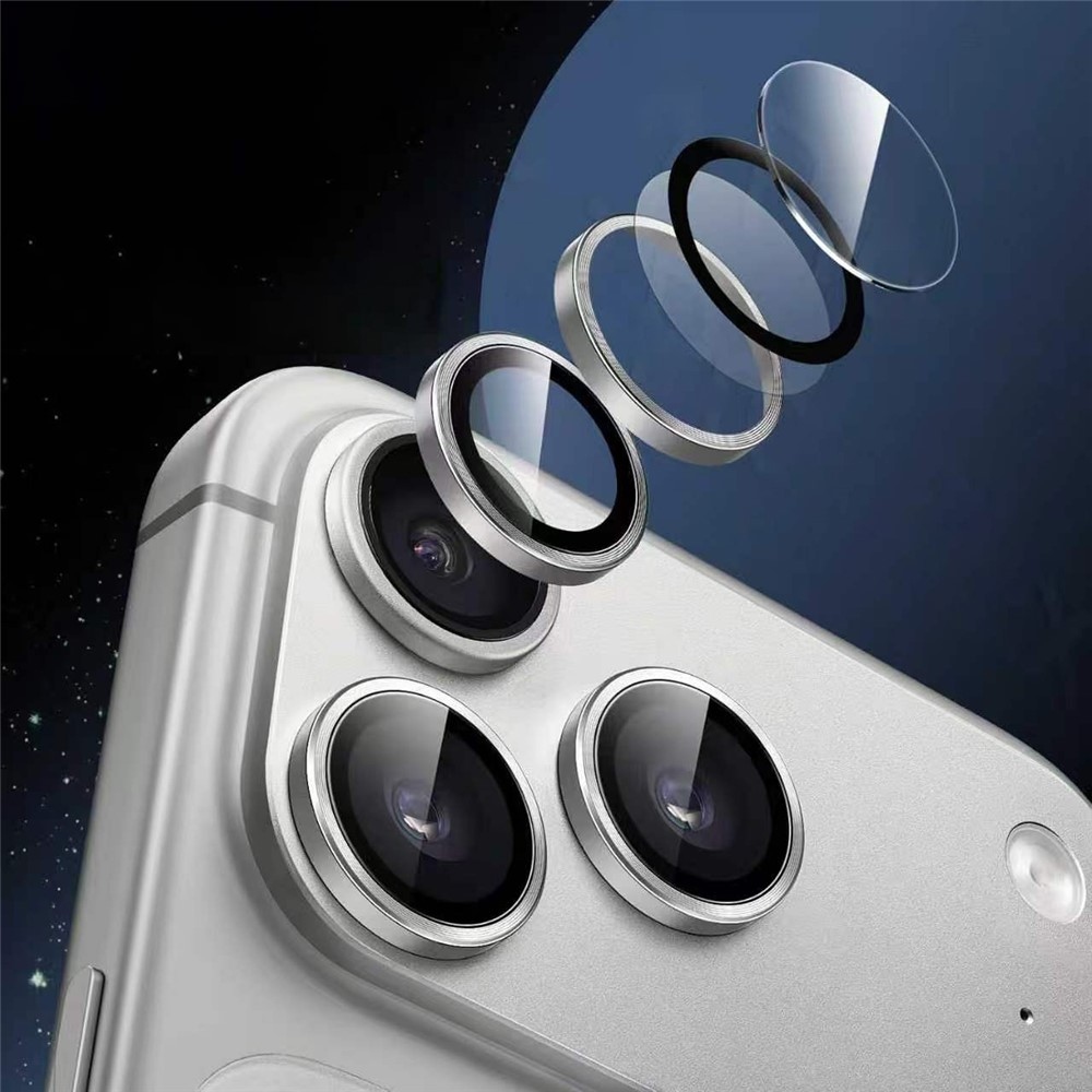 Fém-üveg kameraobjektív az iPhone 18 Pro mobiltelefonhoz (különálló üveglencsék) – ezüst színű