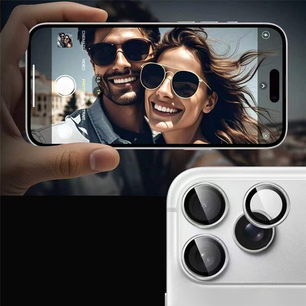 Fém-üveg kameraobjektív az iPhone 18 Pro mobiltelefonhoz (különálló üveglencsék) – ezüst színű