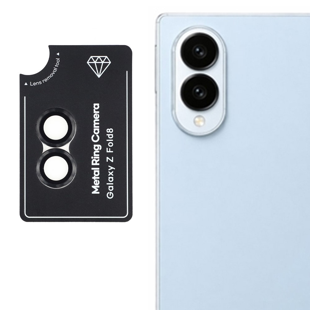 Fém-üveg kamera lencsék a Samsung Galaxy Z Fold8 5G-hez (különálló lencsék) – fekete